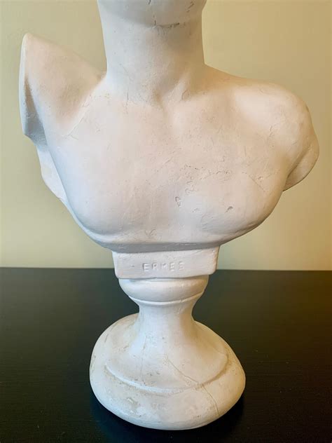 classical plaster head of hermes|Vintage Classical Plaster Male Bust of Hermes Sculpture.